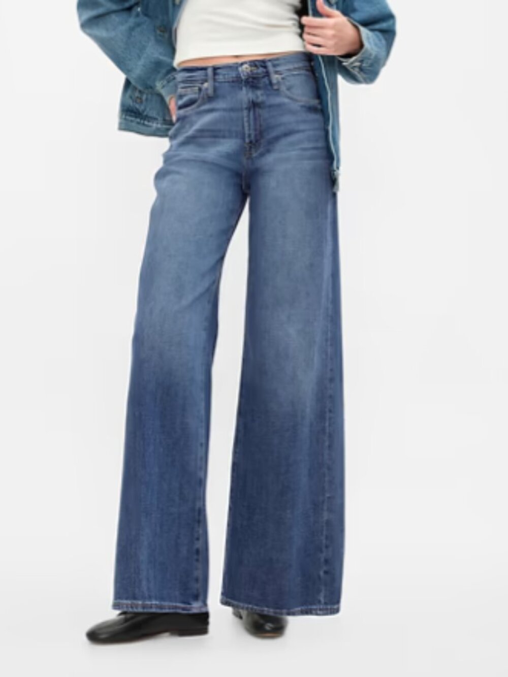 Gap High Rise Denim Wide Leg Jeans Size 2/26